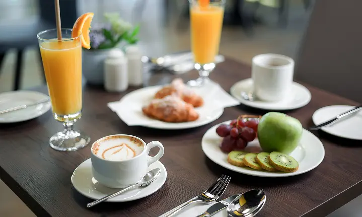 spread of breakfast foods